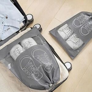 NEW 5-Pc Shoe Travel Storage Bags Gray